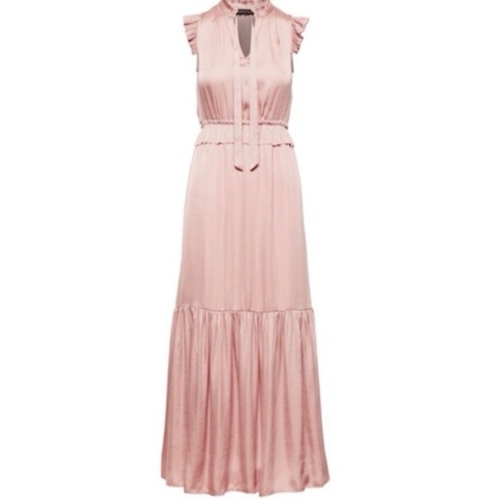 Banana republic | blush satin maxi dress size 2 - Picture 2 of 9